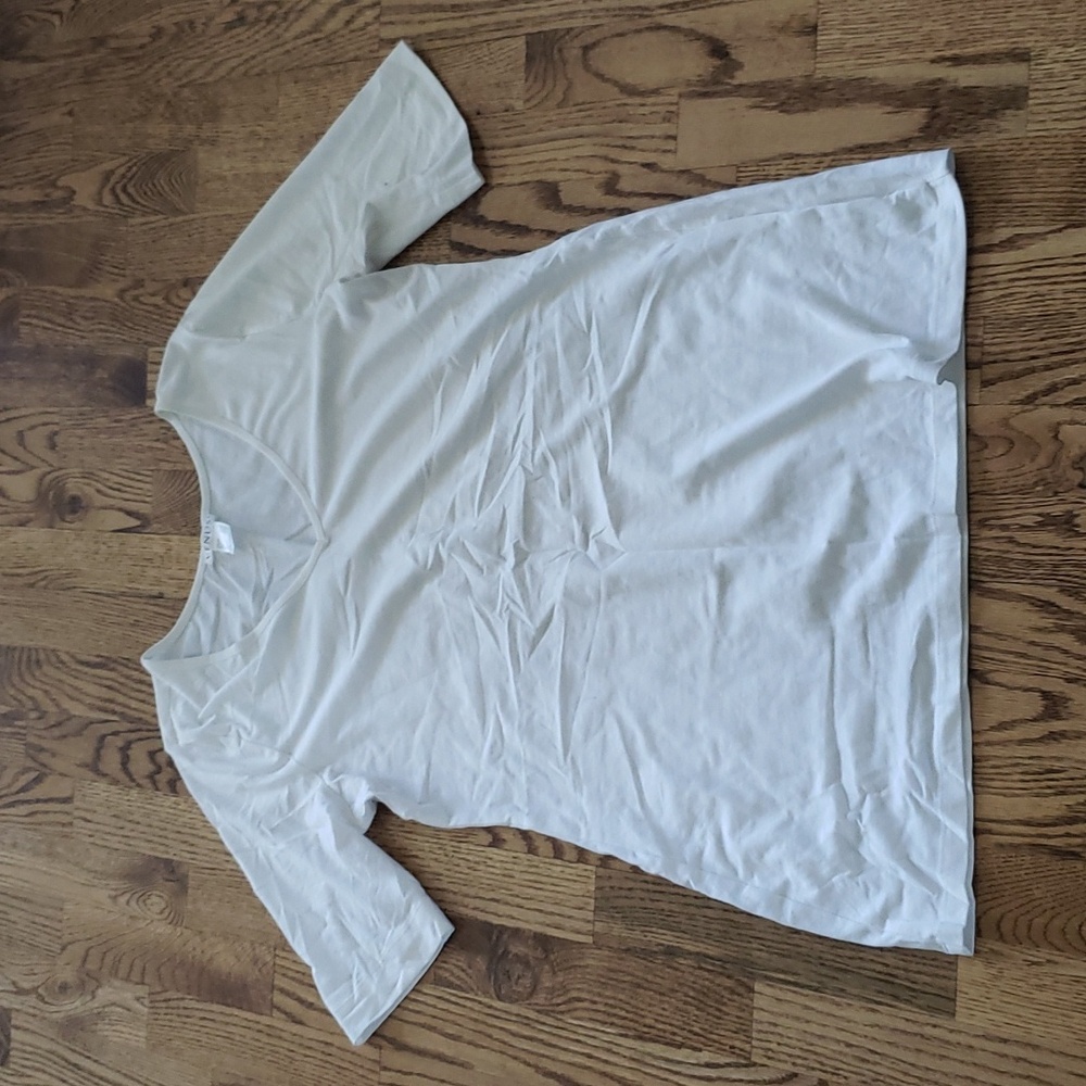 (L) Venus Neutral Solid Color Long Top ½ Sleeve Comfortable Loungewear Minimal